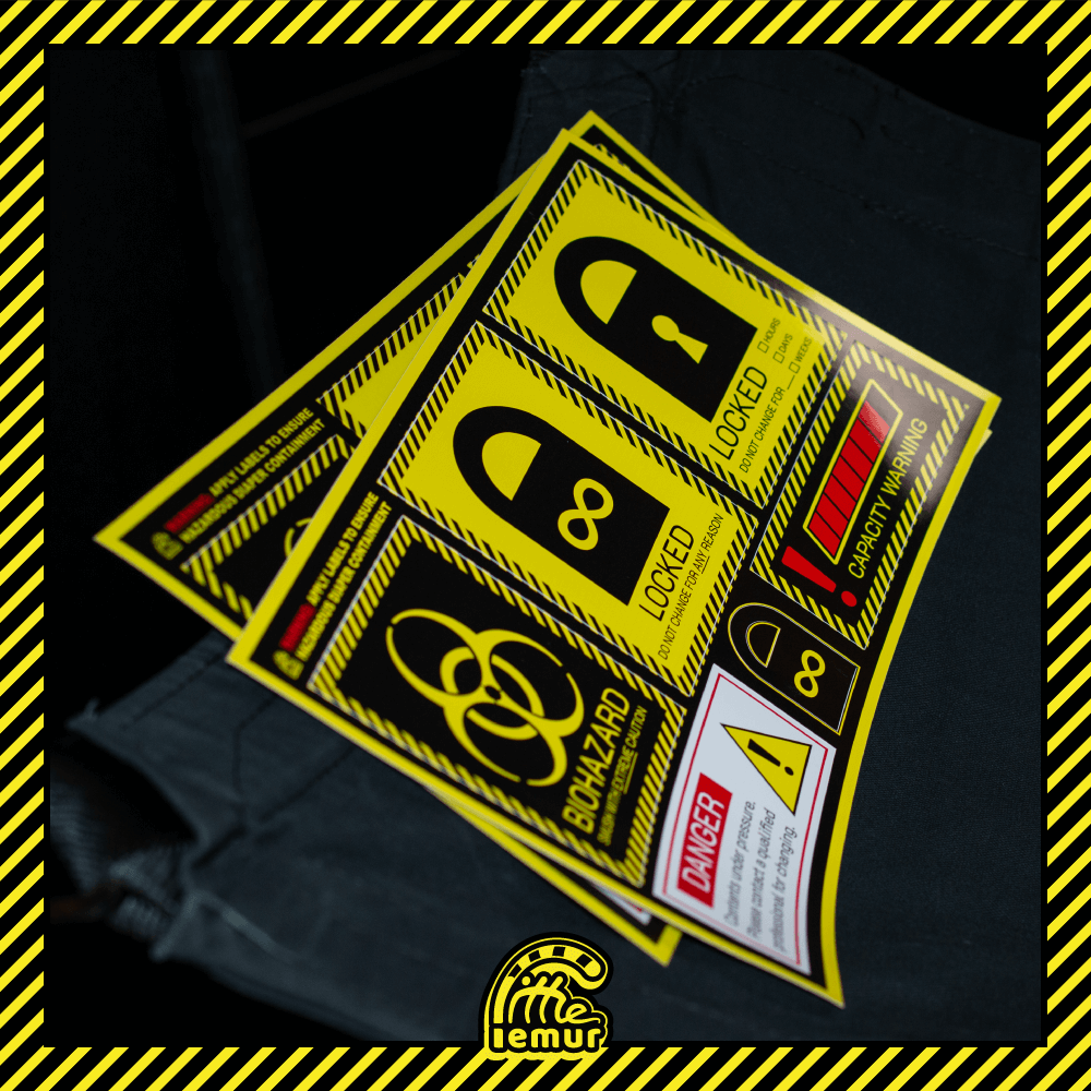 Hazardous Containment Labels – Little Lemur Stickers